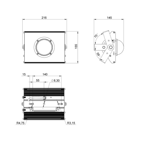 Низковольтный прожектор Лира 002 40 3Y 36V DC/AC 730 90 град.