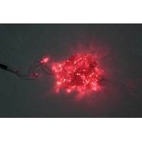 LED-PLS-100-10M-240V-R/C-W/O, Красная/прозрачны провод, соединяемая (без силового шнура) С КОЛПАЧКОМ