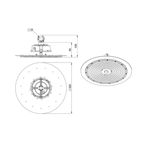 Промышленный подвесной светильник 120 Вт 5000К 90 град.