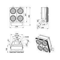 Мощный светодиодный прожектор 400 Вт 3000К 120 градусов