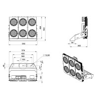 Мощный светодиодный прожектор 750 Вт 3000К 90 градусов