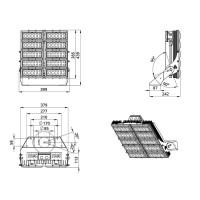 Мощный светодиодный прожектор 400 Вт 4000К 35 градусов