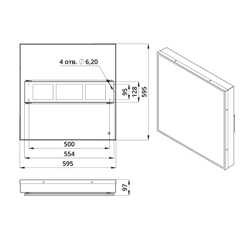 Накладное-крепление.-Октант-595h80,-IP54/65